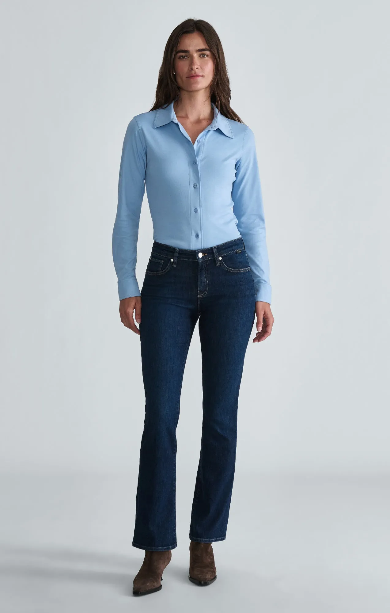 SLIM BUTTON-UP SHIRT IN BEL AIR BLUE sold by Mavi product image thumbnail 2