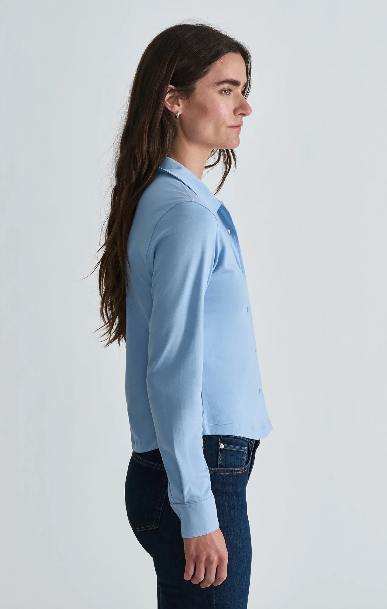 SLIM BUTTON-UP SHIRT IN BEL AIR BLUE sold by Mavi product image thumbnail 3