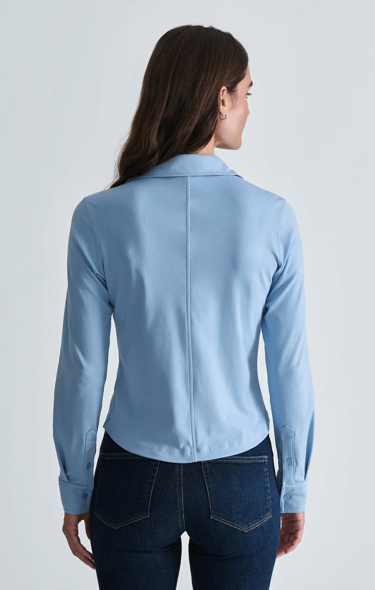 SLIM BUTTON-UP SHIRT IN BEL AIR BLUE sold by Mavi product image thumbnail 4