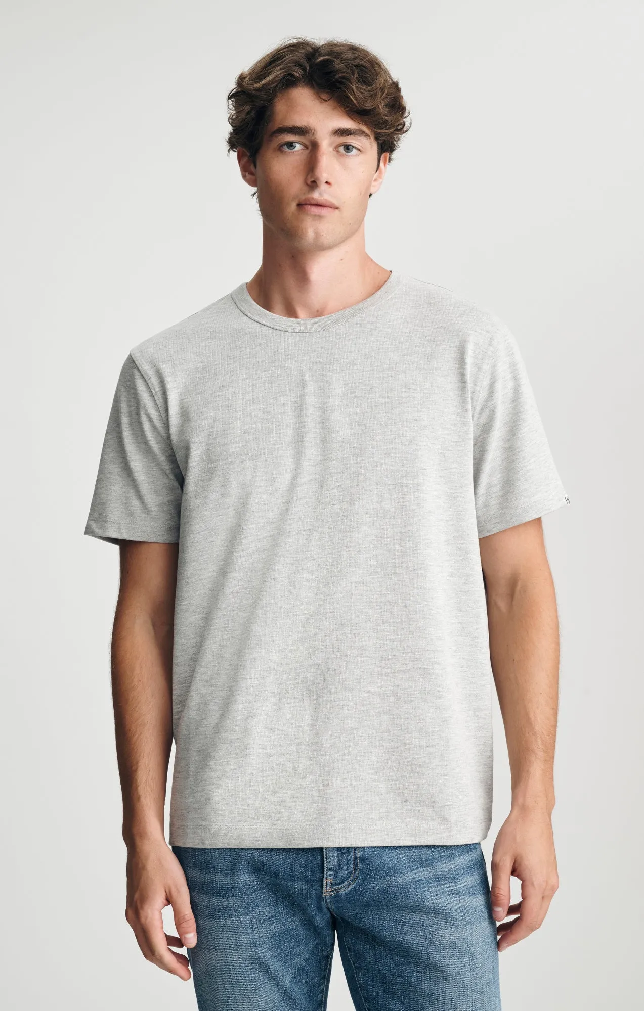 CREW NECK T-SHIRT IN GREY MELANGE sold by Mavi