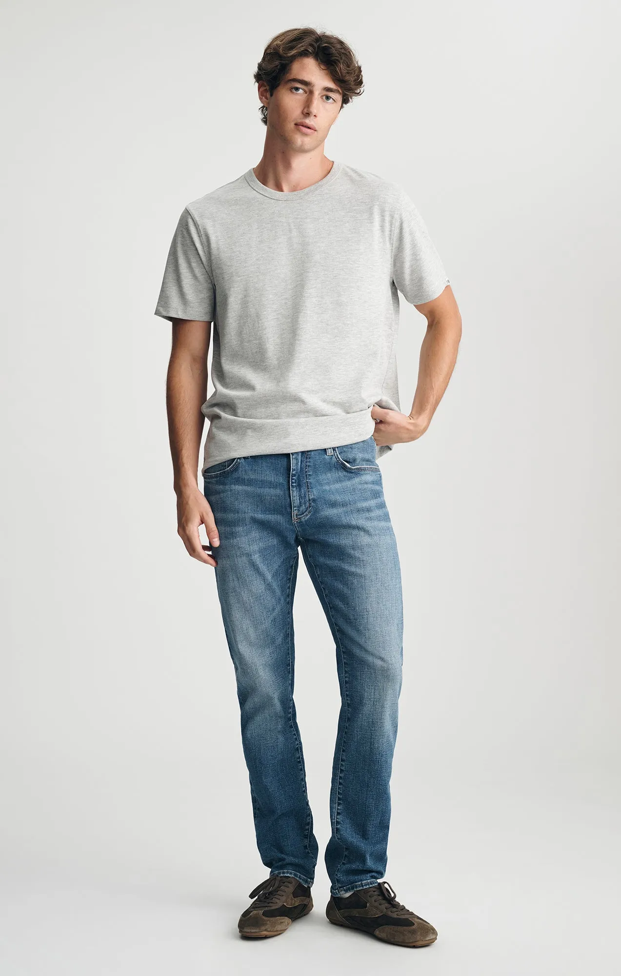 CREW NECK T-SHIRT IN GREY MELANGE sold by Mavi product image thumbnail 2
