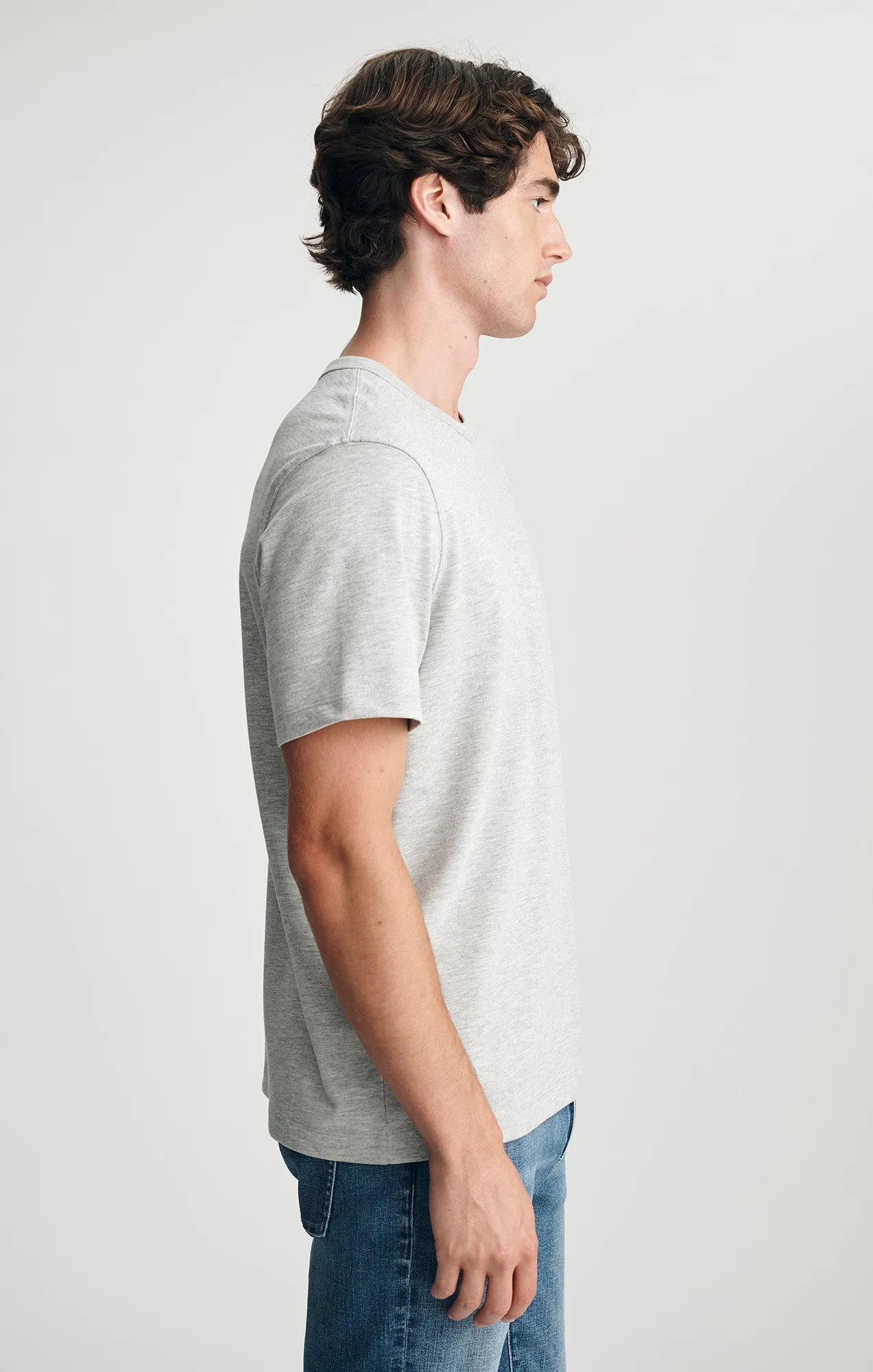CREW NECK T-SHIRT IN GREY MELANGE sold by Mavi product image thumbnail 3