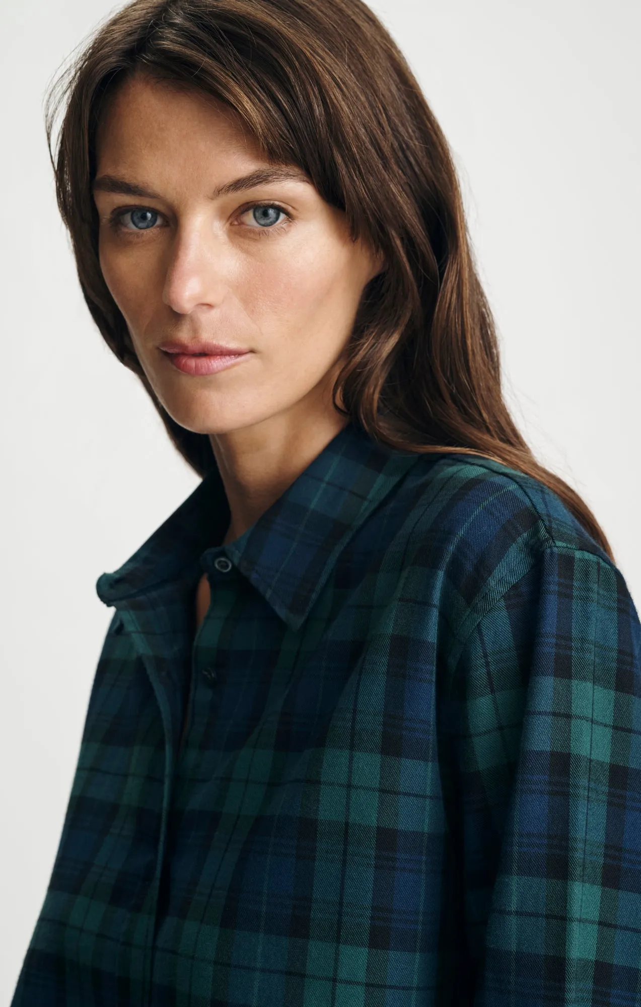 COTTON FLANNEL BUTTON-UP SHIRT IN NAVY CHECK sold by Mavi product image thumbnail 5