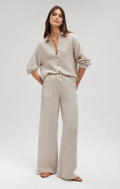 GAUZE PANTS IN STONE STRIPE sold by Mavi