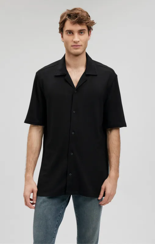 BUTTON-UP SHORT SLEEVE SHIRT IN BLACK sold by Mavi