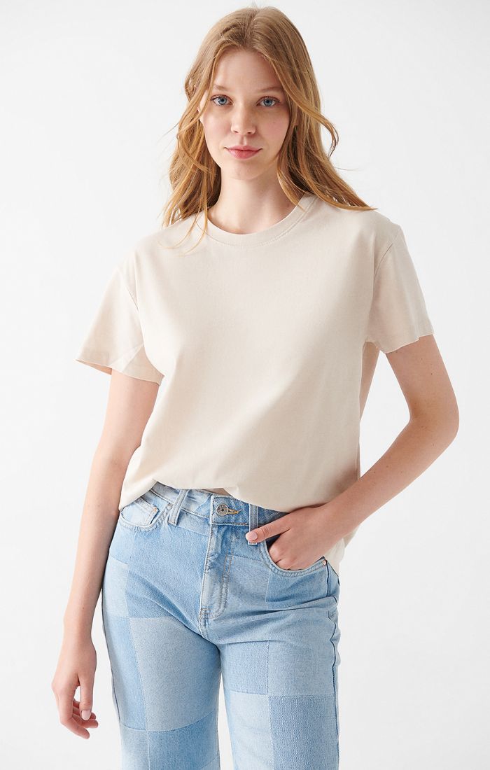 WOMEN'S SHORT SLEEVE T-SHIRT IN LIGHT GREY sold by Mavi product image thumbnail 4