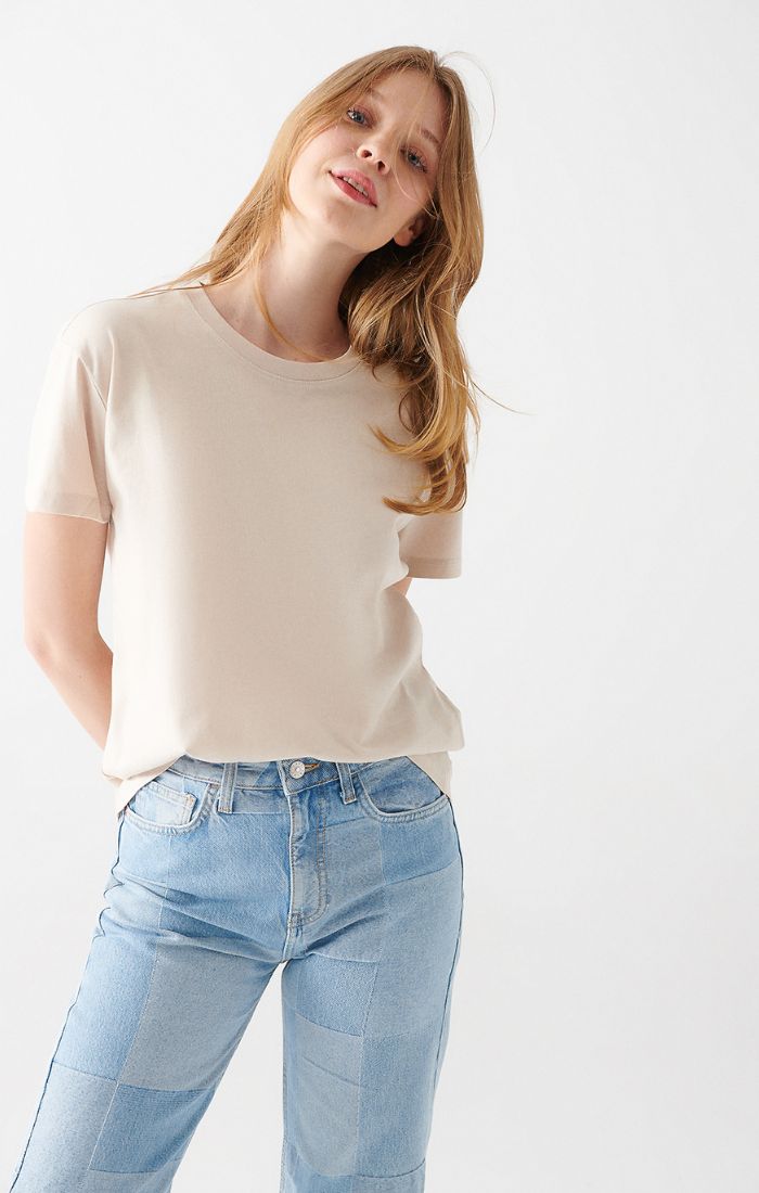 WOMEN'S SHORT SLEEVE T-SHIRT IN LIGHT GREY sold by Mavi