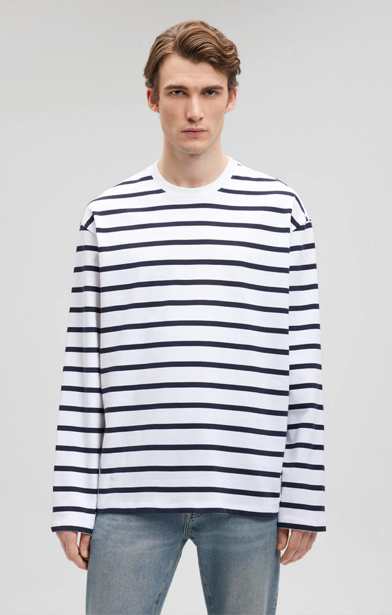 STRIPED LONG SLEEVE T-SHIRT IN NAVY BLAZER sold by Mavi product image thumbnail 3