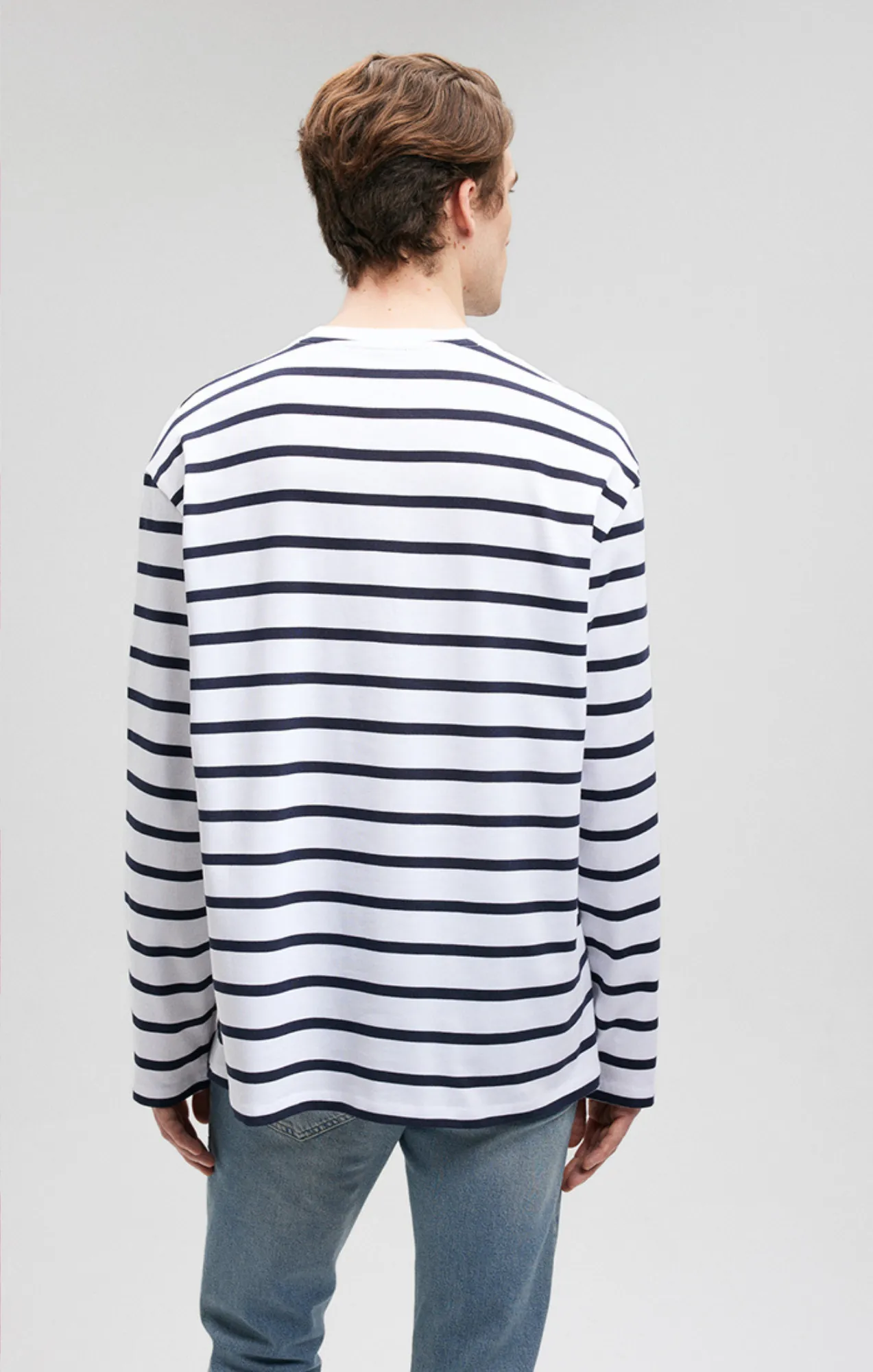 STRIPED LONG SLEEVE T-SHIRT IN NAVY BLAZER sold by Mavi product image thumbnail 4