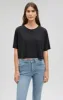 CROPPED SHORT SLEEVE T-SHIRT IN BLACK sold by Mavi