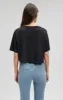 CROPPED SHORT SLEEVE T-SHIRT IN BLACK sold by Mavi