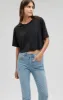 CROPPED SHORT SLEEVE T-SHIRT IN BLACK sold by Mavi