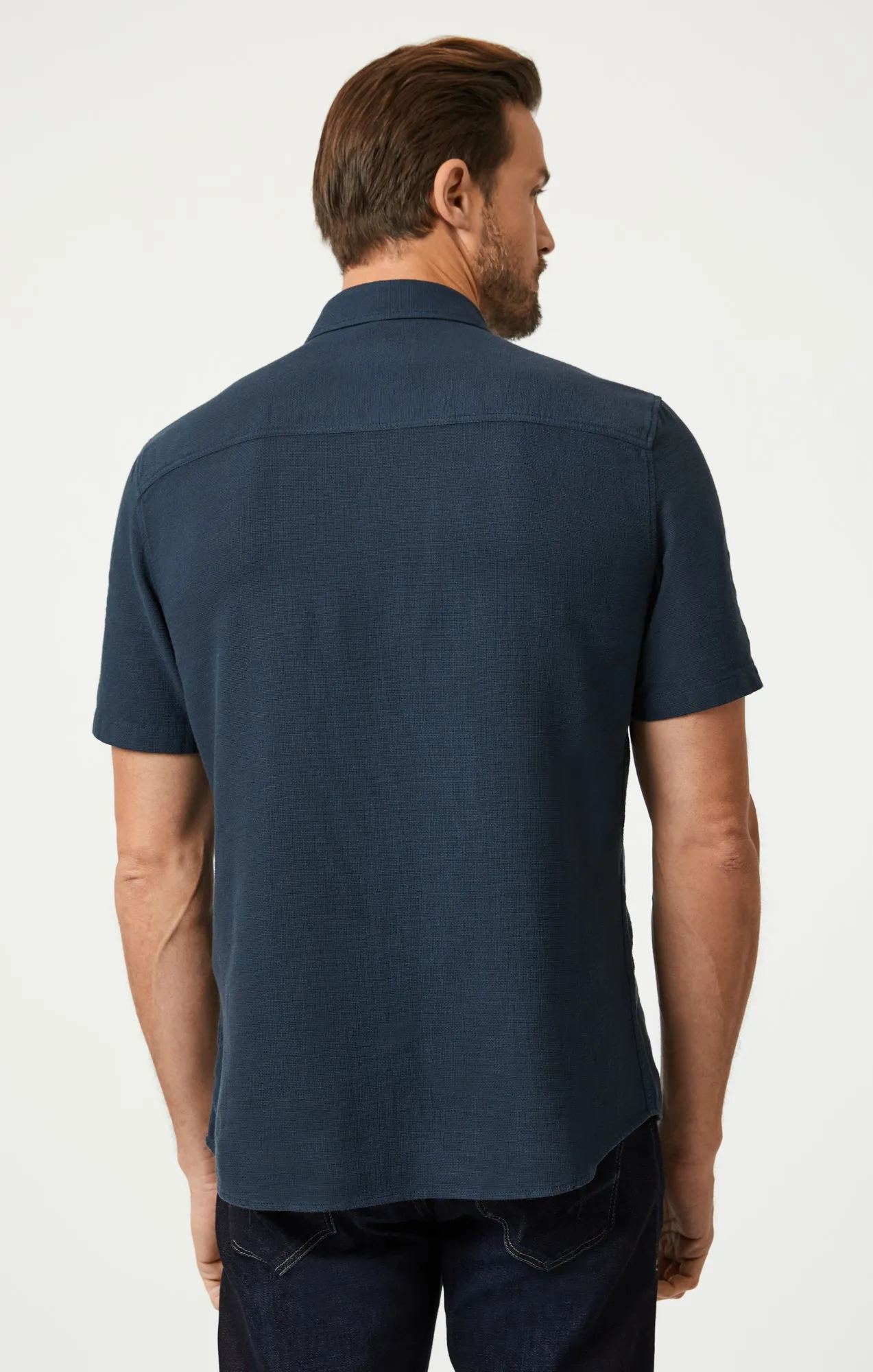 SHORT SLEEVE BUTTON-UP SHIRT IN TOTAL ECLIPSE sold by Mavi product image thumbnail 3