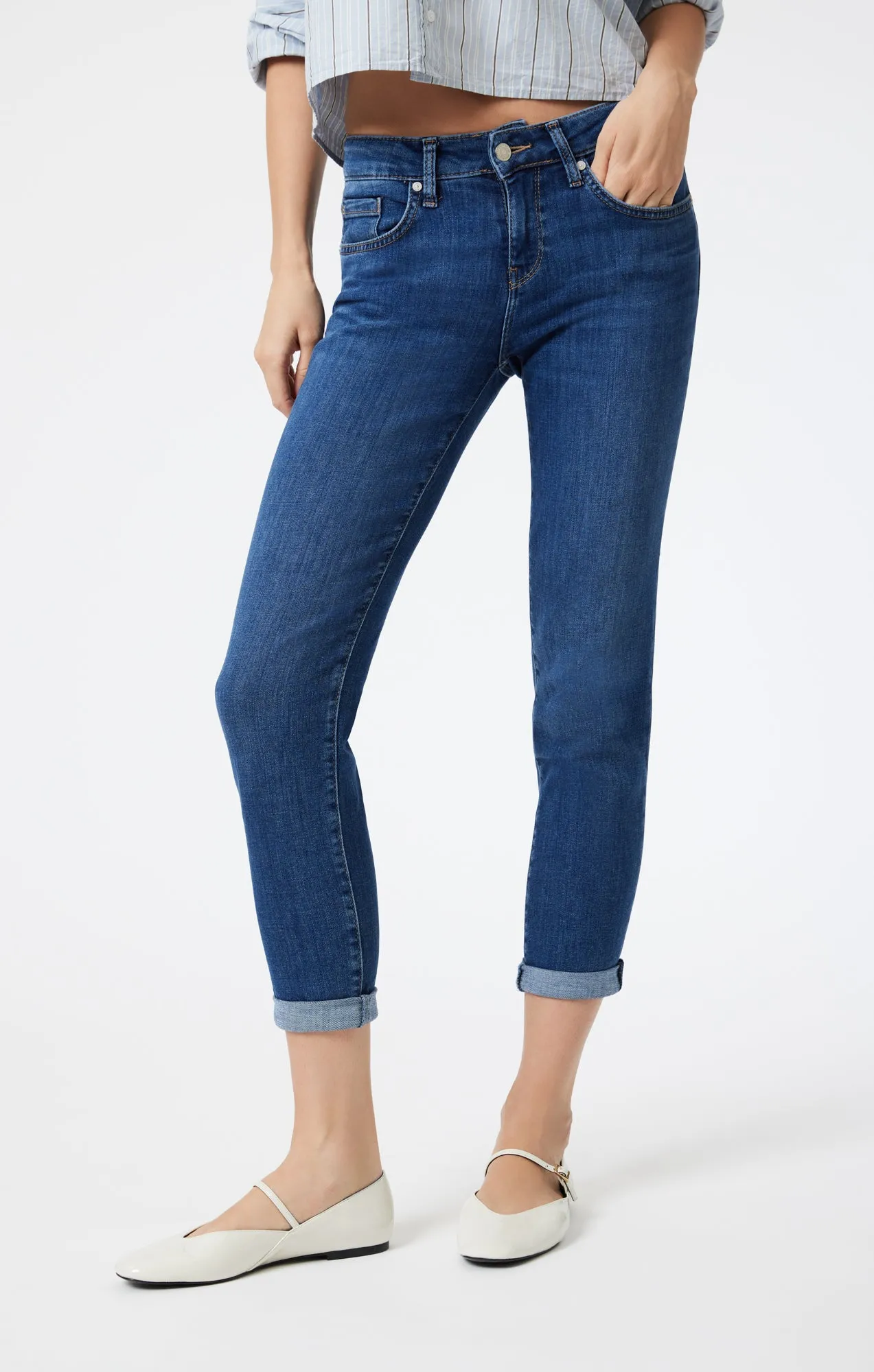 ADA BOYFRIEND IN DARK BRUSHED FEATHER BLUE sold by Mavi product image thumbnail 3