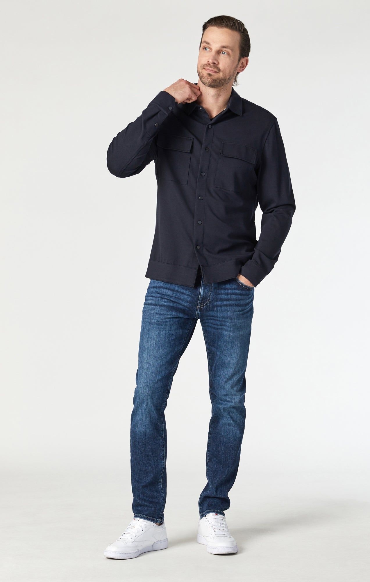 JAKE SLIM LEG IN DARK BRUSHED ORGANIC VINTAGE sold by Mavi