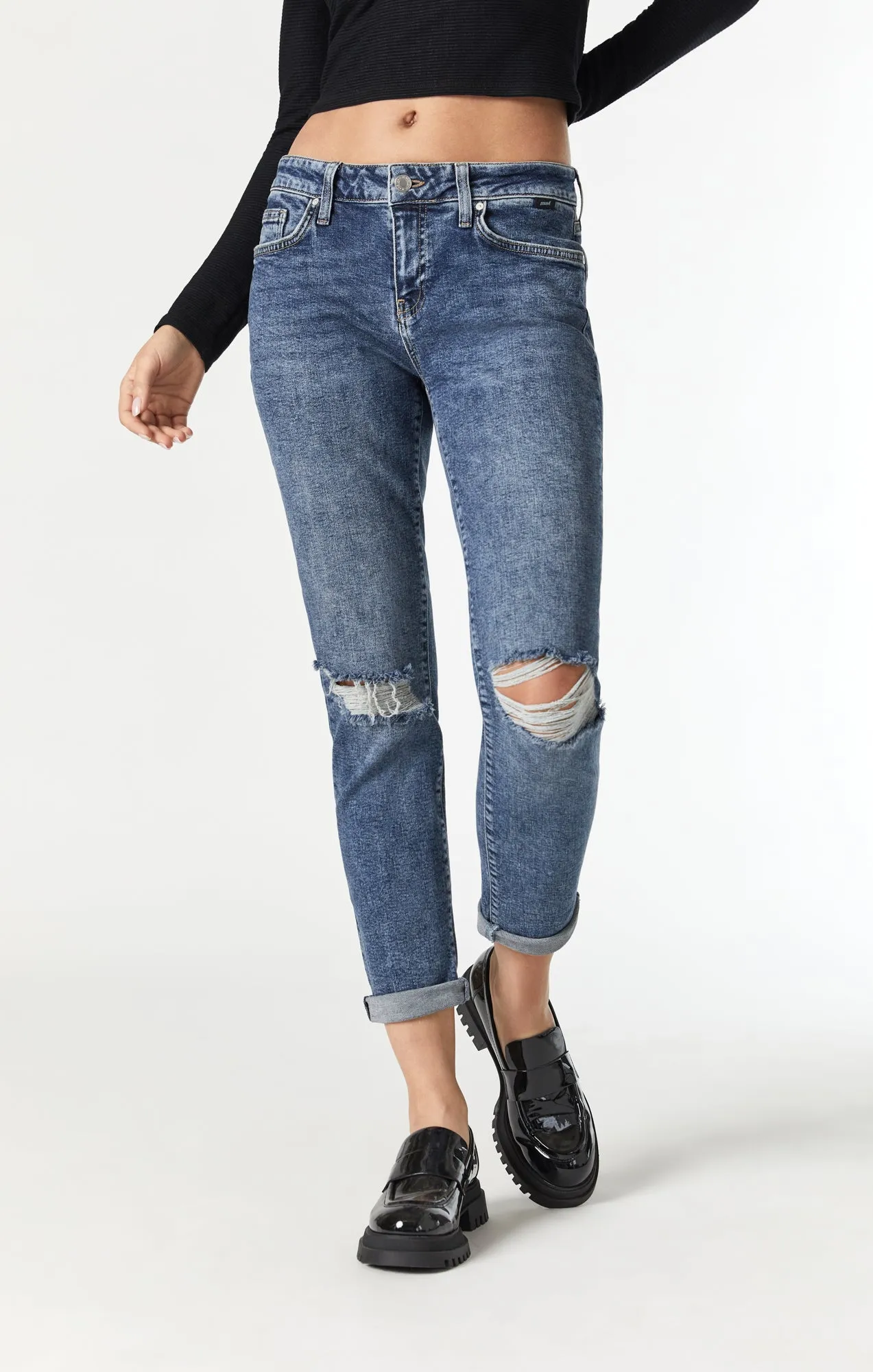 ADA BOYFRIEND JEANS IN MID RIPPED RECYCLE BLUE sold by Mavi product image thumbnail 5