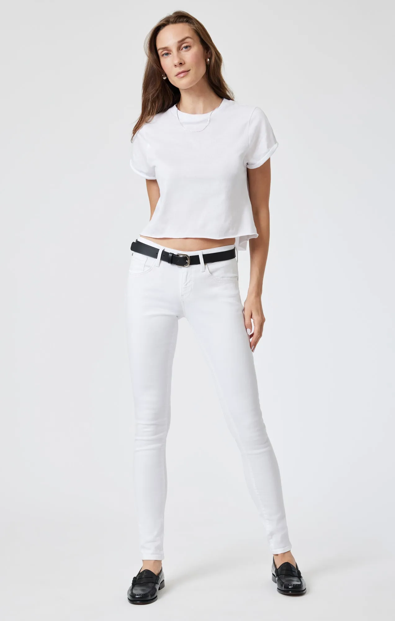 WOMEN'S SHORT SLEEVE CROP T-SHIRT IN WHITE sold by Mavi product image thumbnail 4