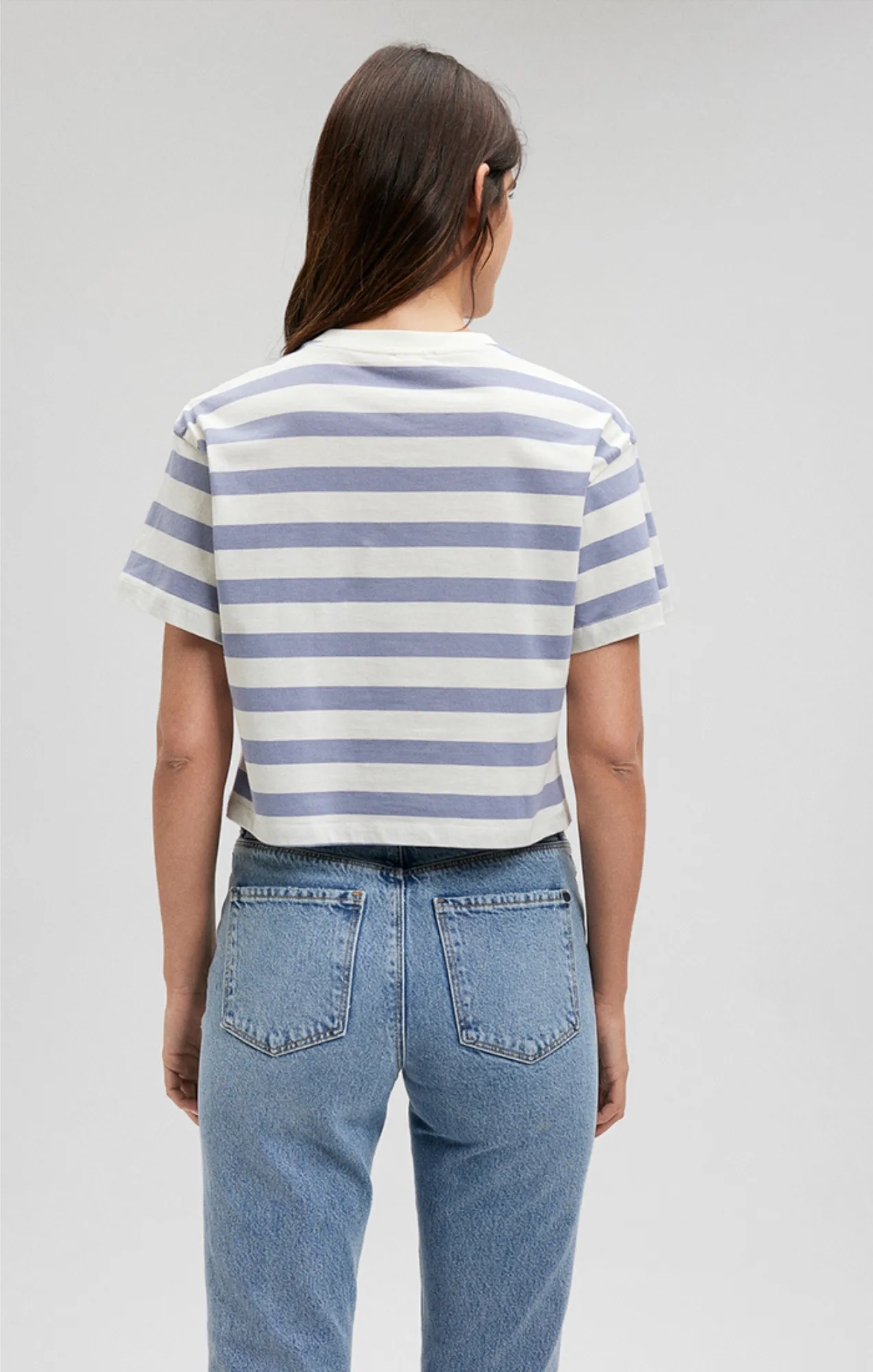 STRIPED CREW NECK T-SHIRT IN TEMPEST STRIPE sold by Mavi product image thumbnail 4