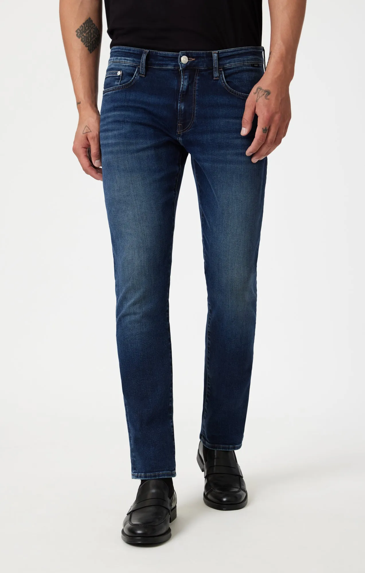 MARCUS SLIM STRAIGHT LEG IN DEEP BRUSHED FEATHER BLUE sold by Mavi product image thumbnail 3