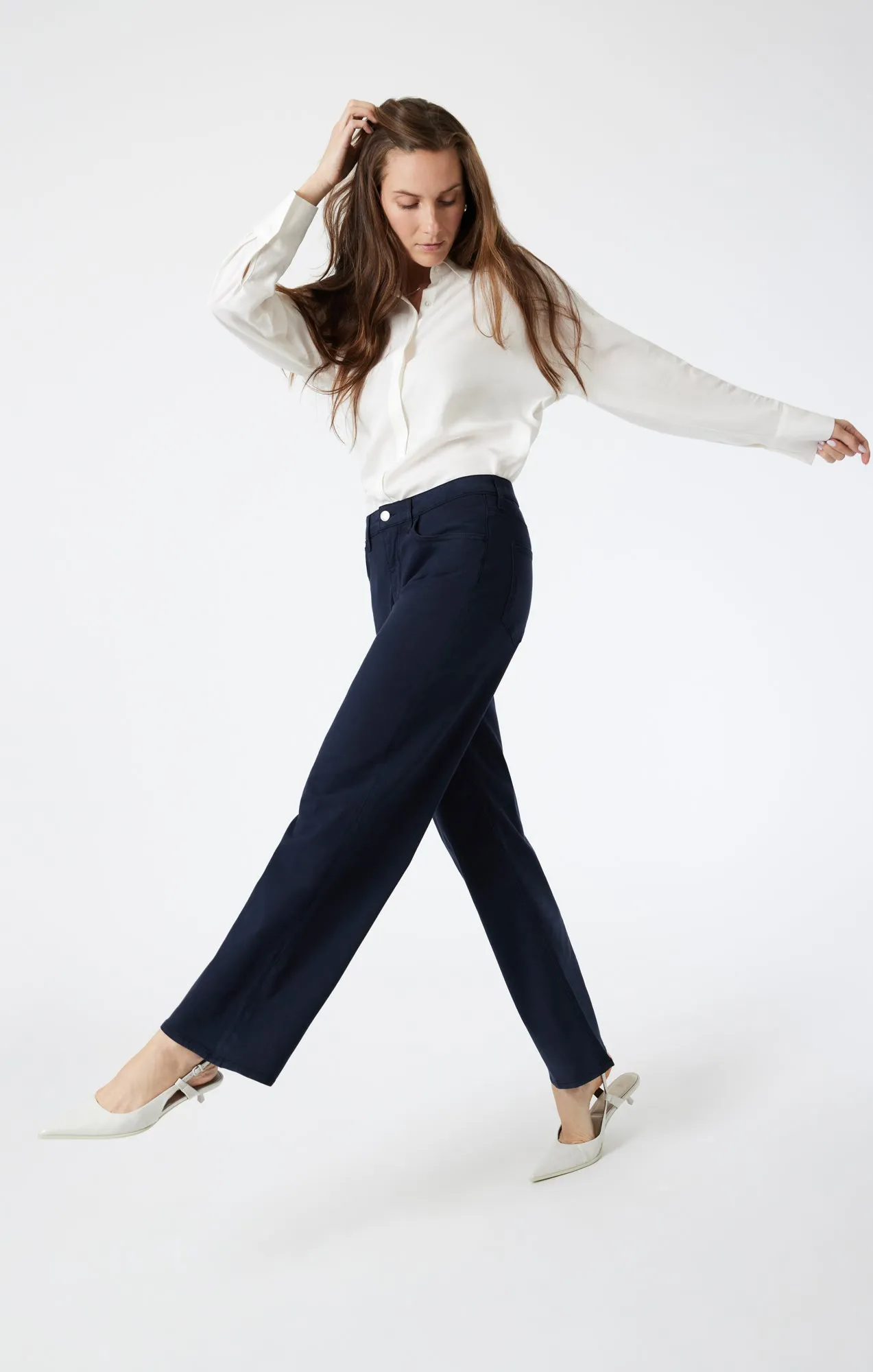 ALENA WIDE LEG IN MIDNIGHT LUXE TWILL sold by Mavi product image thumbnail 2