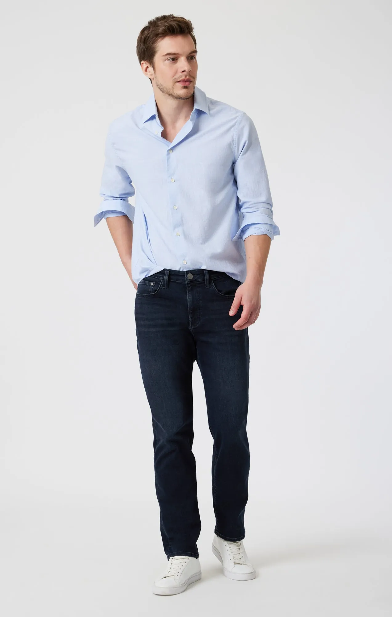 MARCUS SLIM STRAIGHT LEG IN BLUE BLACK BRUSHED SUPERMOVE sold by Mavi product image thumbnail 2