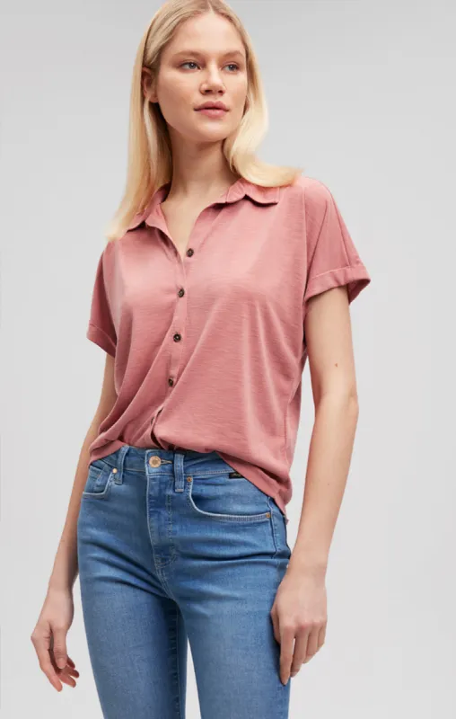 BUTTON-UP SHIRT IN CANYON ROSE sold by Mavi
