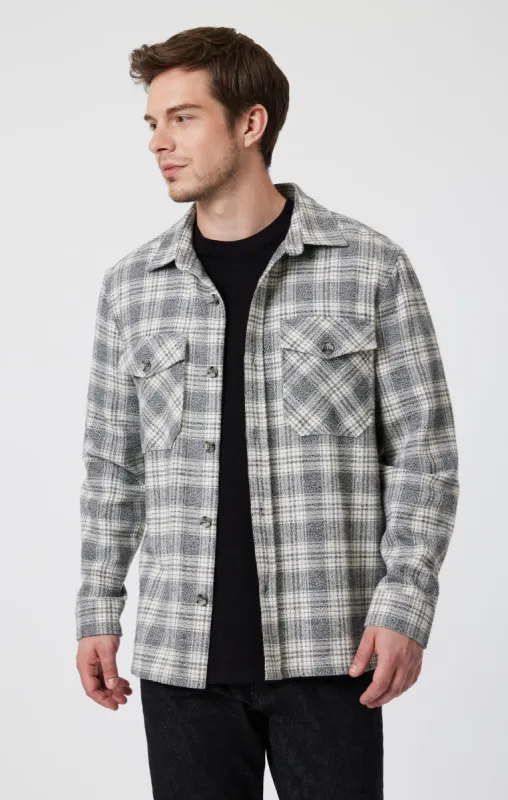 DOUBLE POCKET CHECK SHIRT IN GREY MARL CHECK sold by Mavi