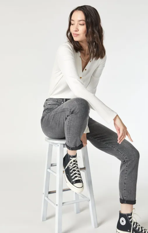 KATHLEEN SLIM BOYFRIEND IN MID GREY FEATHER BLUE sold by Mavi