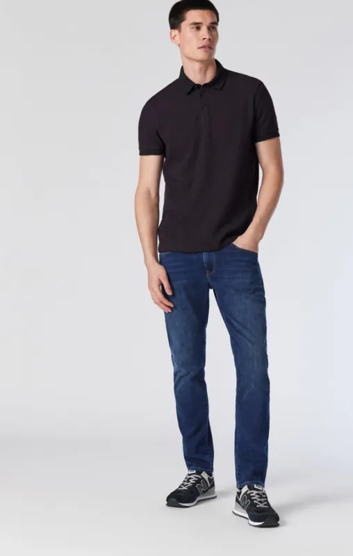 MARCUS SLIM STRAIGHT LEG JEANS IN DARK BRUSHED SUPERMOVE sold by Mavi