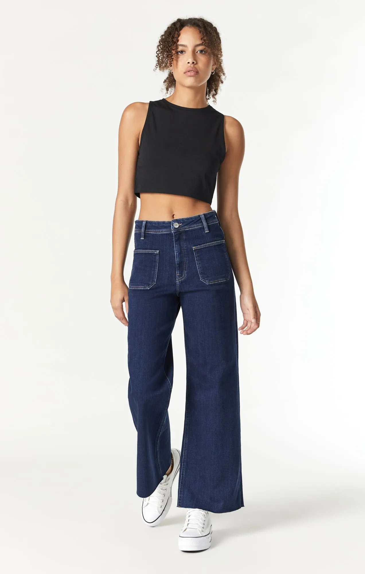 PALOMA MARINE POCKET WIDE LEG IN DARK ORGANIC BLUE sold by Mavi