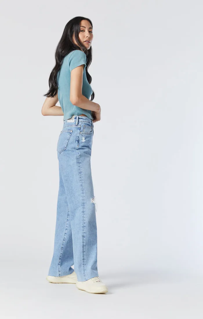BARCELONA WIDE LEG JEANS IN LIGHT RIPPED ORGANIC BLUE sold by Mavi product image thumbnail 2