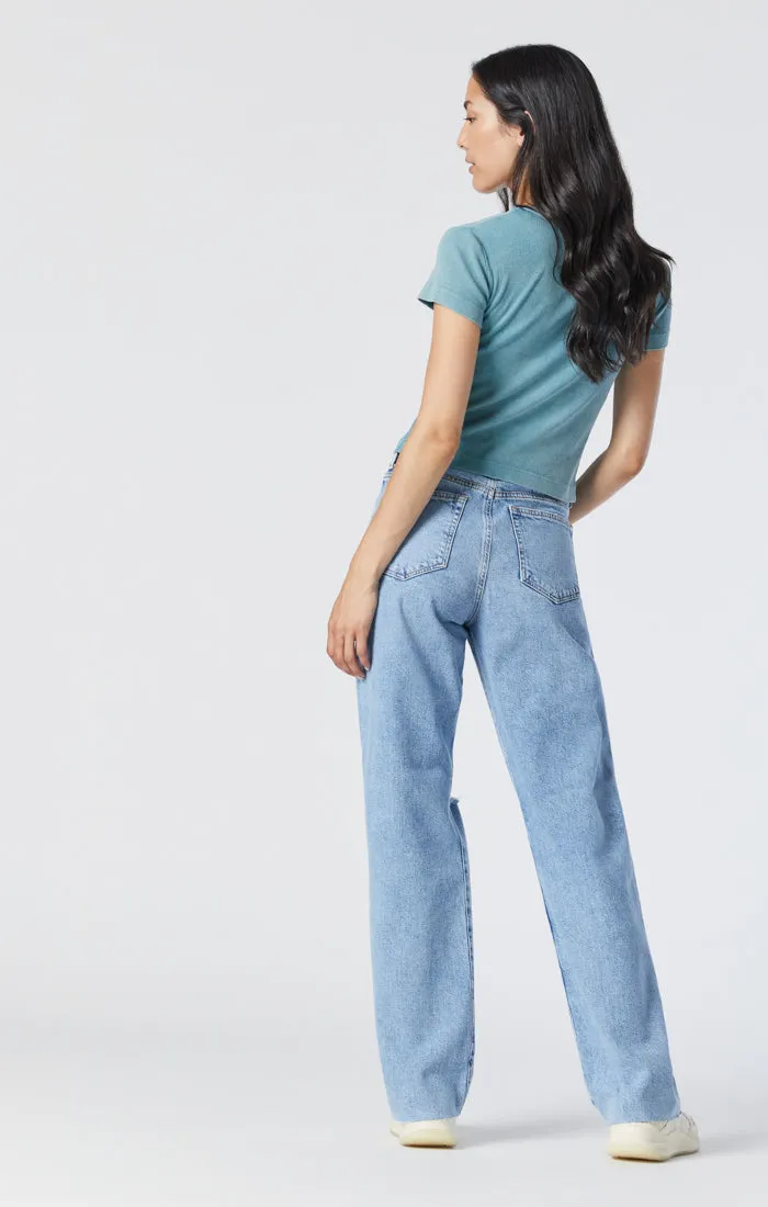 BARCELONA WIDE LEG JEANS IN LIGHT RIPPED ORGANIC BLUE sold by Mavi product image thumbnail 3