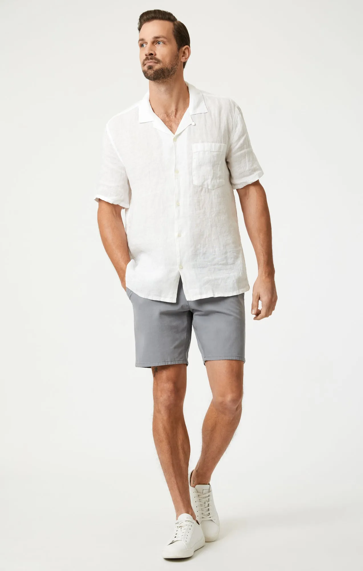 LINEN SHORT SLEEVE SHIRT IN WHITE sold by Mavi product image thumbnail 3