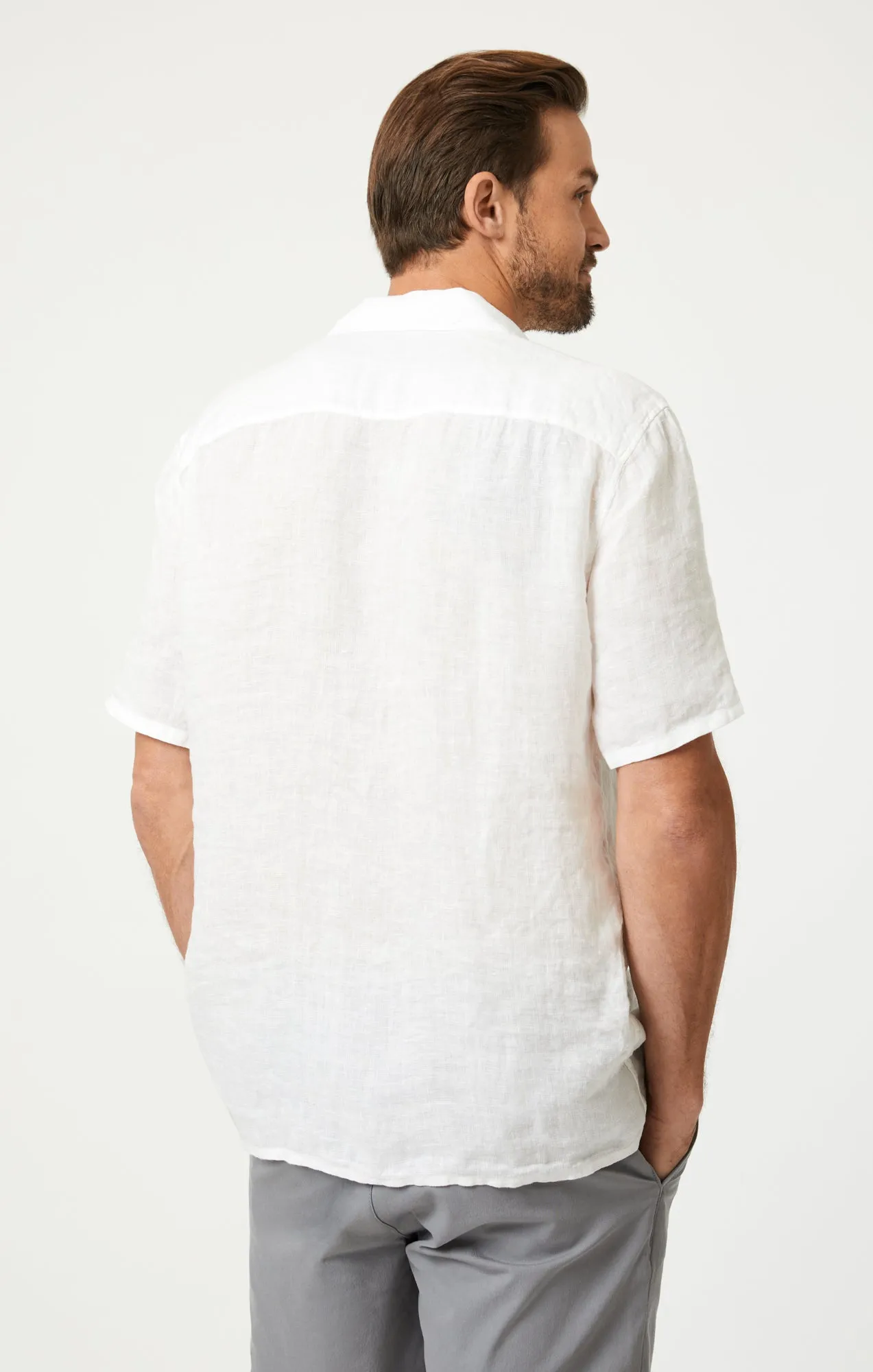 LINEN SHORT SLEEVE SHIRT IN WHITE sold by Mavi product image thumbnail 2