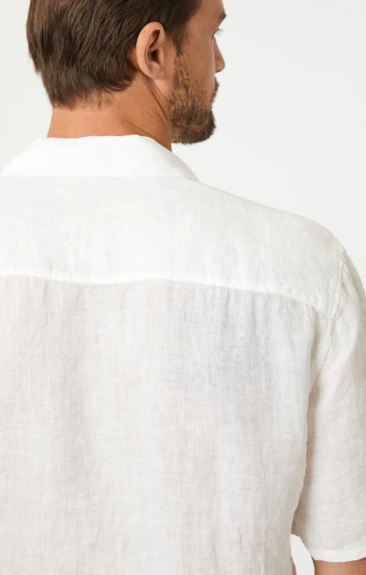 LINEN SHORT SLEEVE SHIRT IN WHITE sold by Mavi product image thumbnail 4