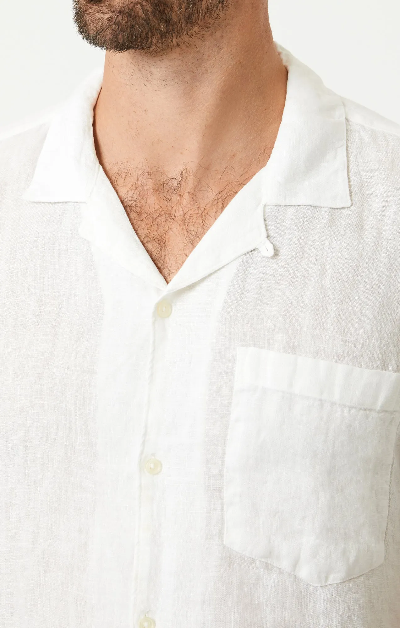 LINEN SHORT SLEEVE SHIRT IN WHITE sold by Mavi product image thumbnail 5