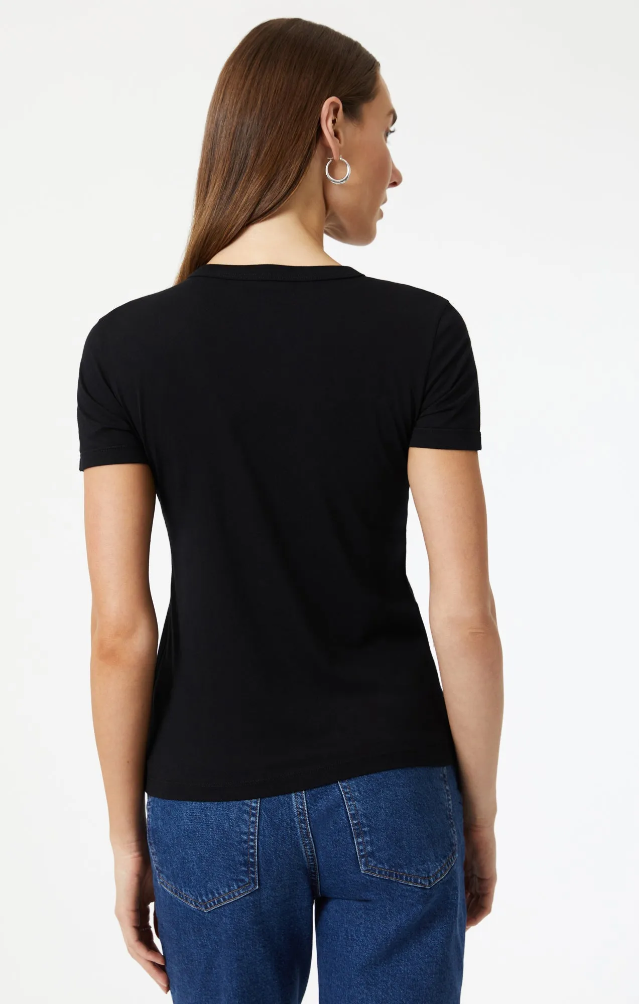SLIM CREW NECK T-SHIRT IN BLACK sold by Mavi product image thumbnail 3