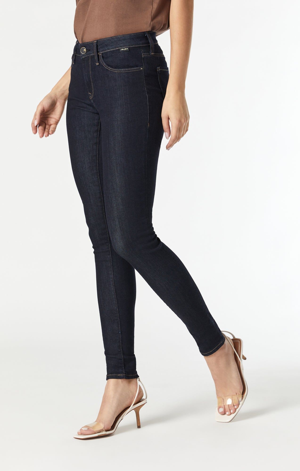 ADRIANA SUPER SKINNY JEANS IN RINSE GOLD TENCEL sold by Mavi product image thumbnail 5