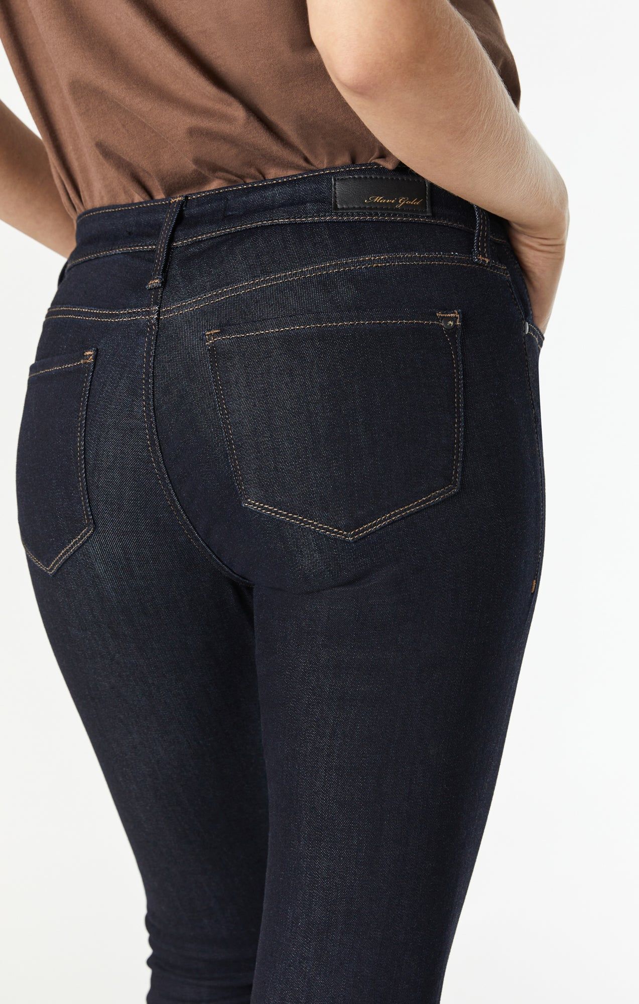 ADRIANA SUPER SKINNY JEANS IN RINSE GOLD TENCEL sold by Mavi product image thumbnail 3