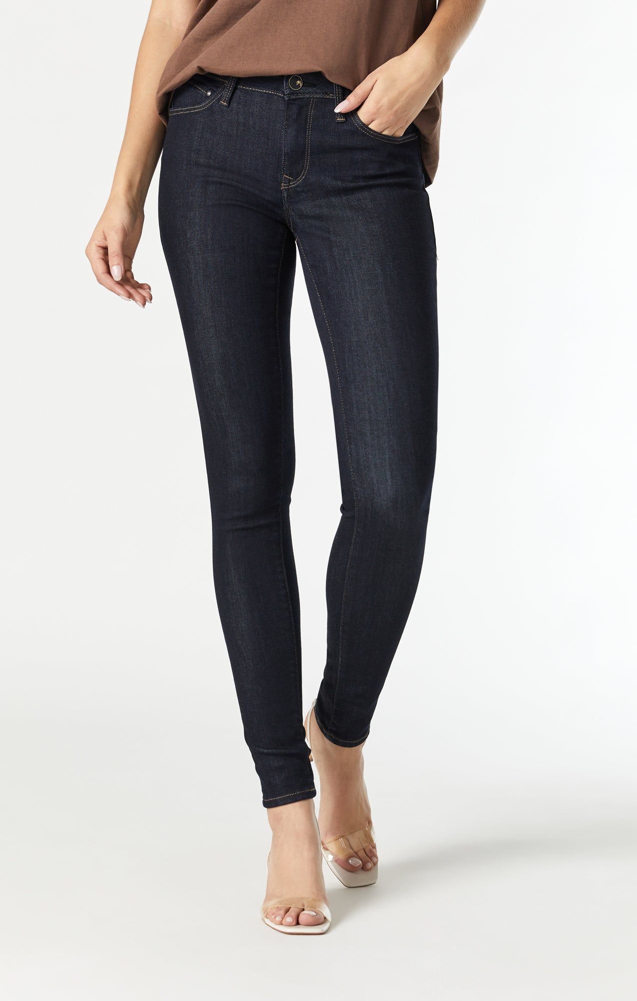 ADRIANA SUPER SKINNY JEANS IN RINSE GOLD TENCEL sold by Mavi product image thumbnail 4