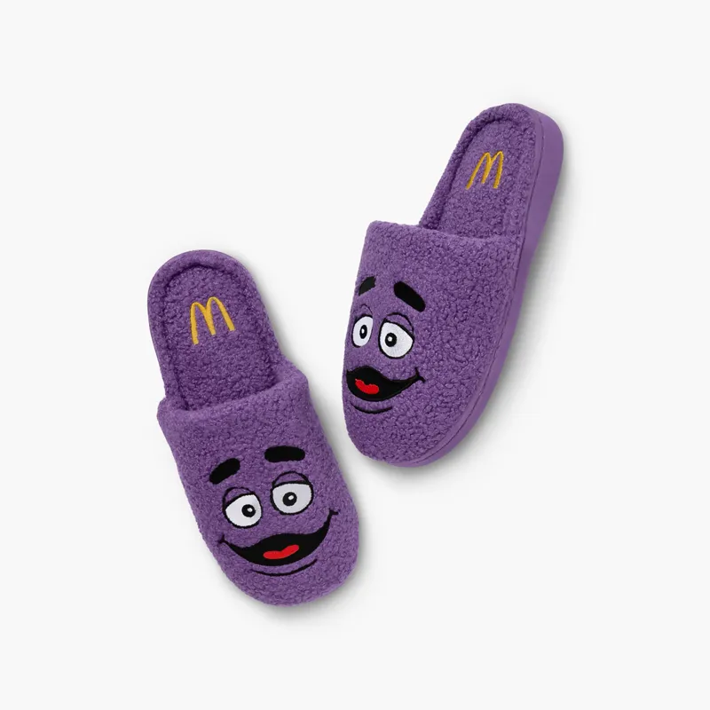 Purple Grimace Slippers sold by McDonald's