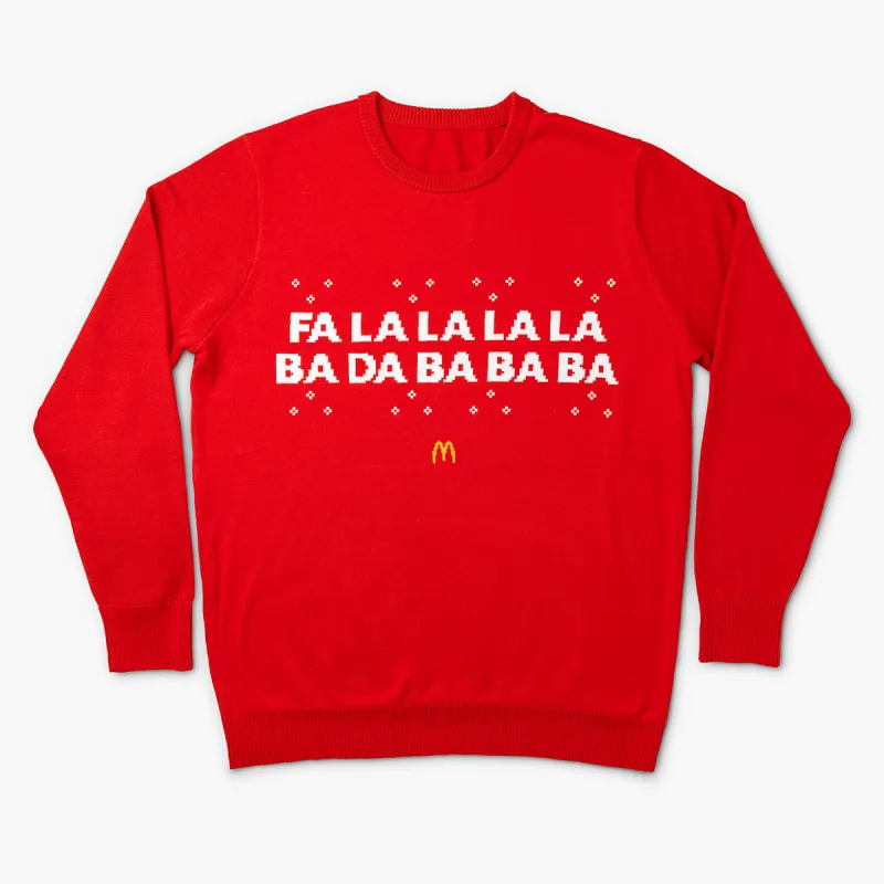 Red McDonald’s Jingle Knit Winter Sweater sold by McDonald's