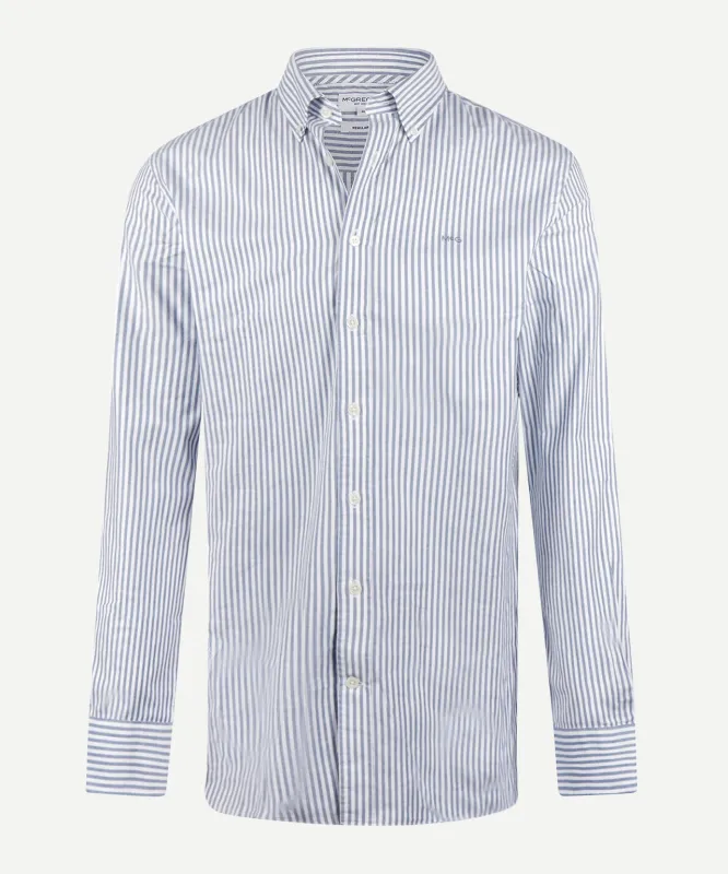 Oxford Shirt Large Stripe | Navy made by McGregor