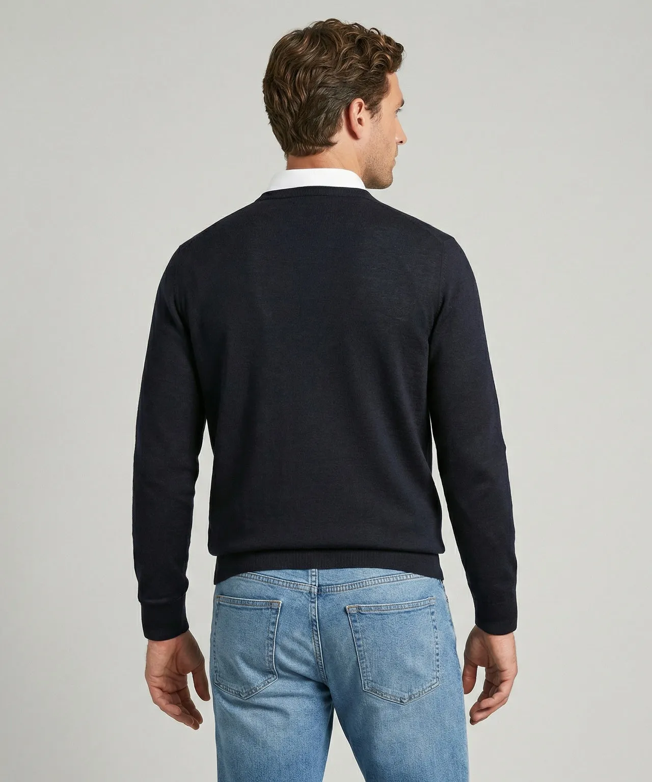 Extra Fine Merino Crew Neck Sweater | Navy sold by McGregor product image thumbnail 3