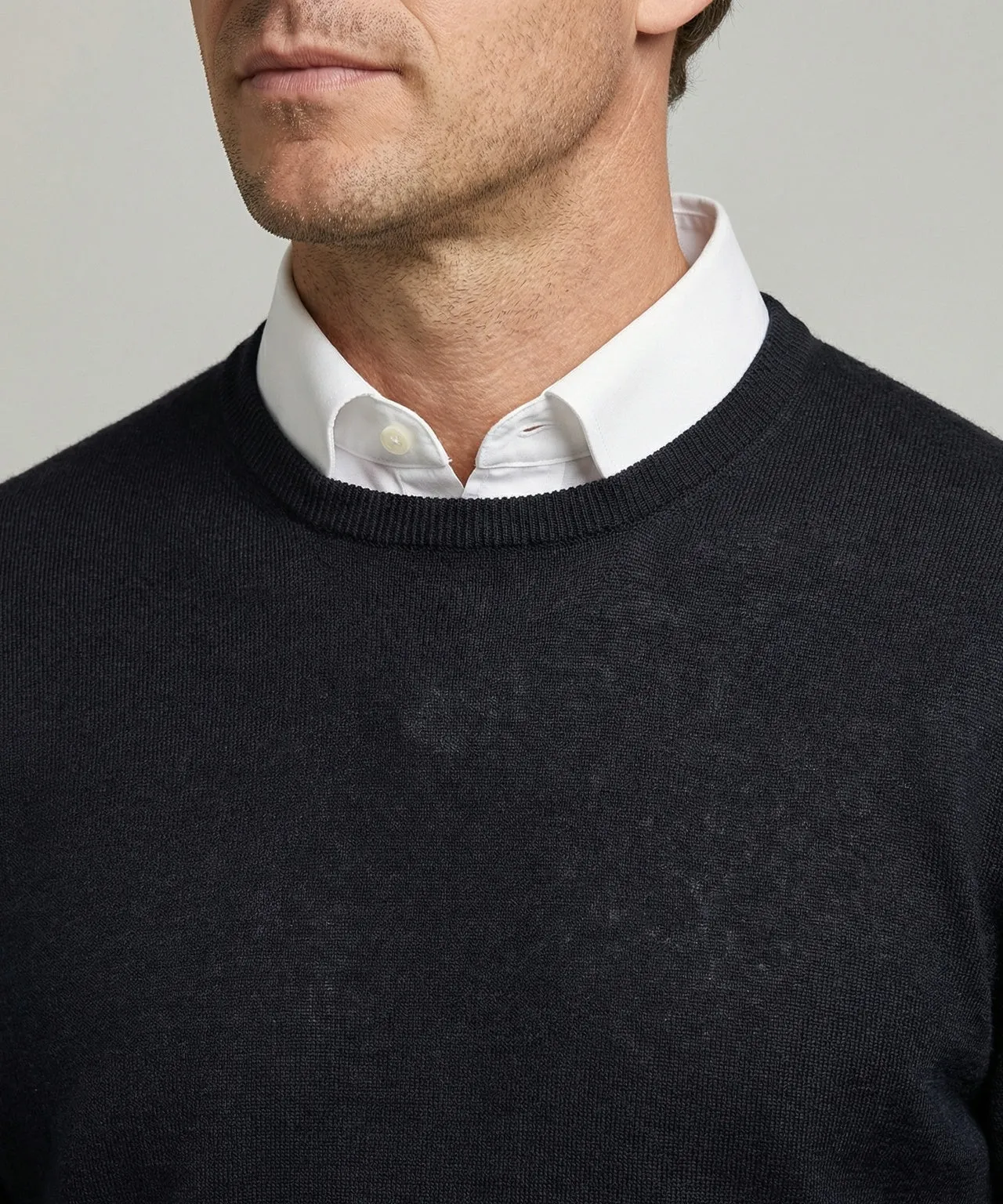 Extra Fine Merino Crew Neck Sweater | Navy sold by McGregor product image thumbnail 5
