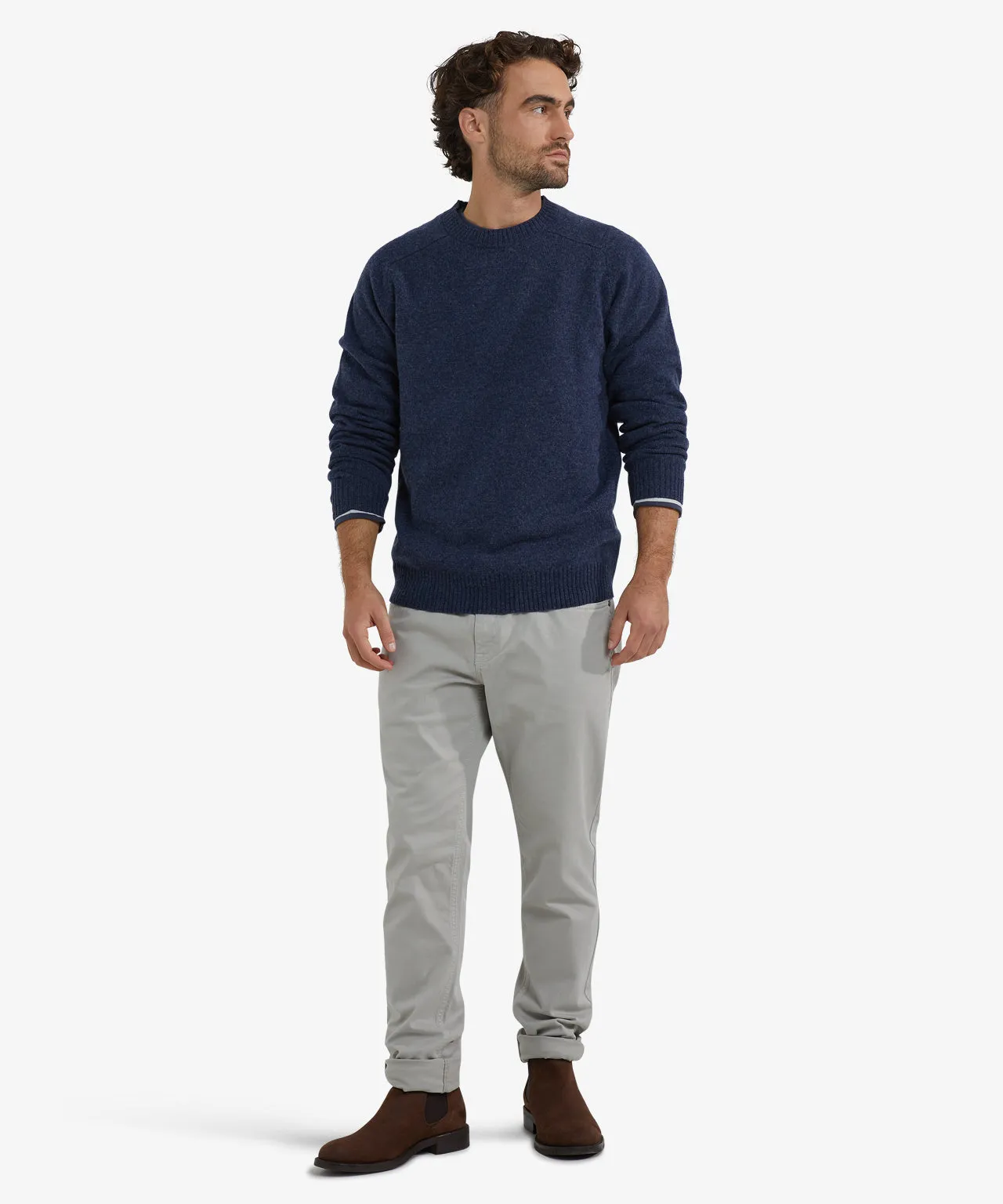 Lambswool Round Neck Sweater | Navy sold by McGregor product image thumbnail 3