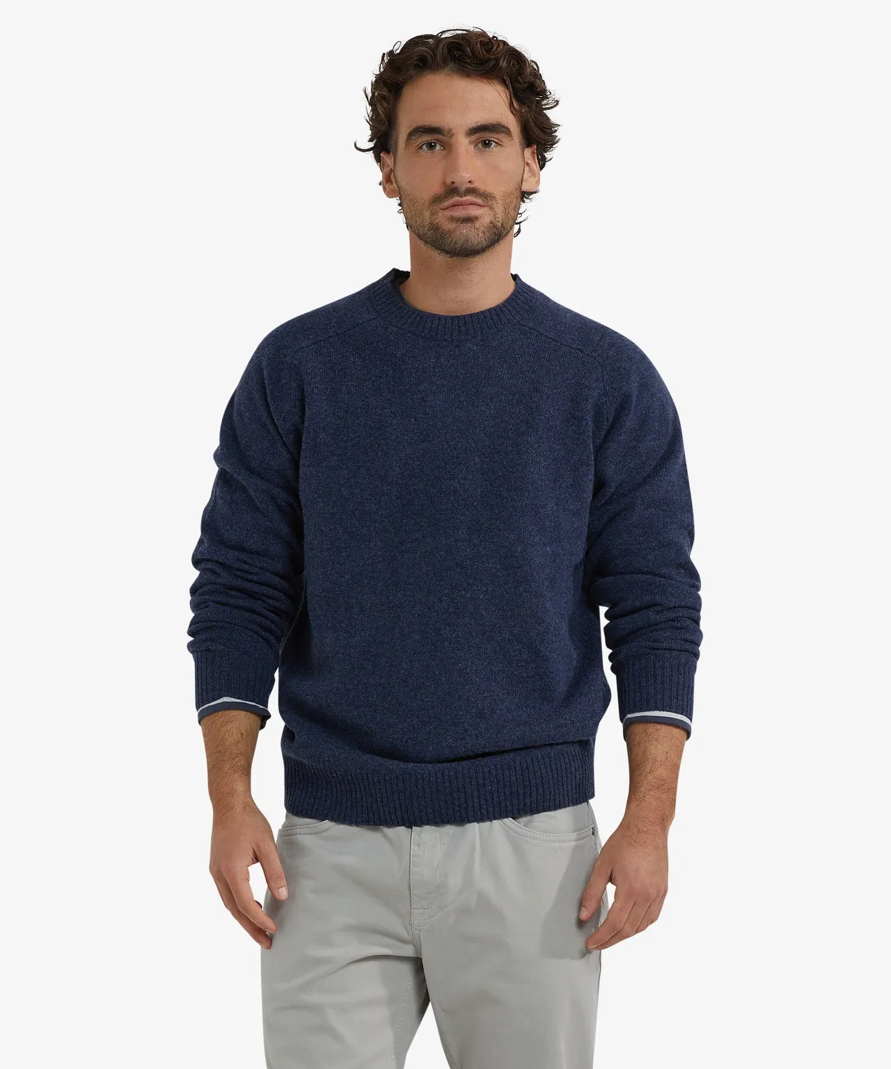 Lambswool Round Neck Sweater | Navy sold by McGregor product image thumbnail 2