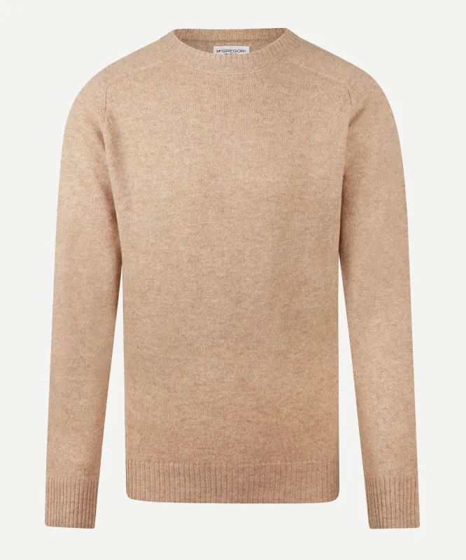 Lambswool Round Neck Sweater | Sand made by McGregor