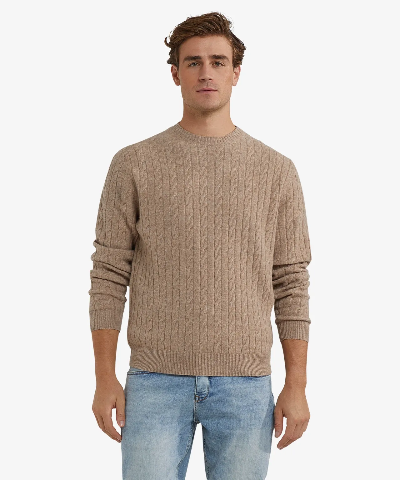 Lambswool Round Neck Cable Knit Sweater | Sand sold by McGregor product image thumbnail 2