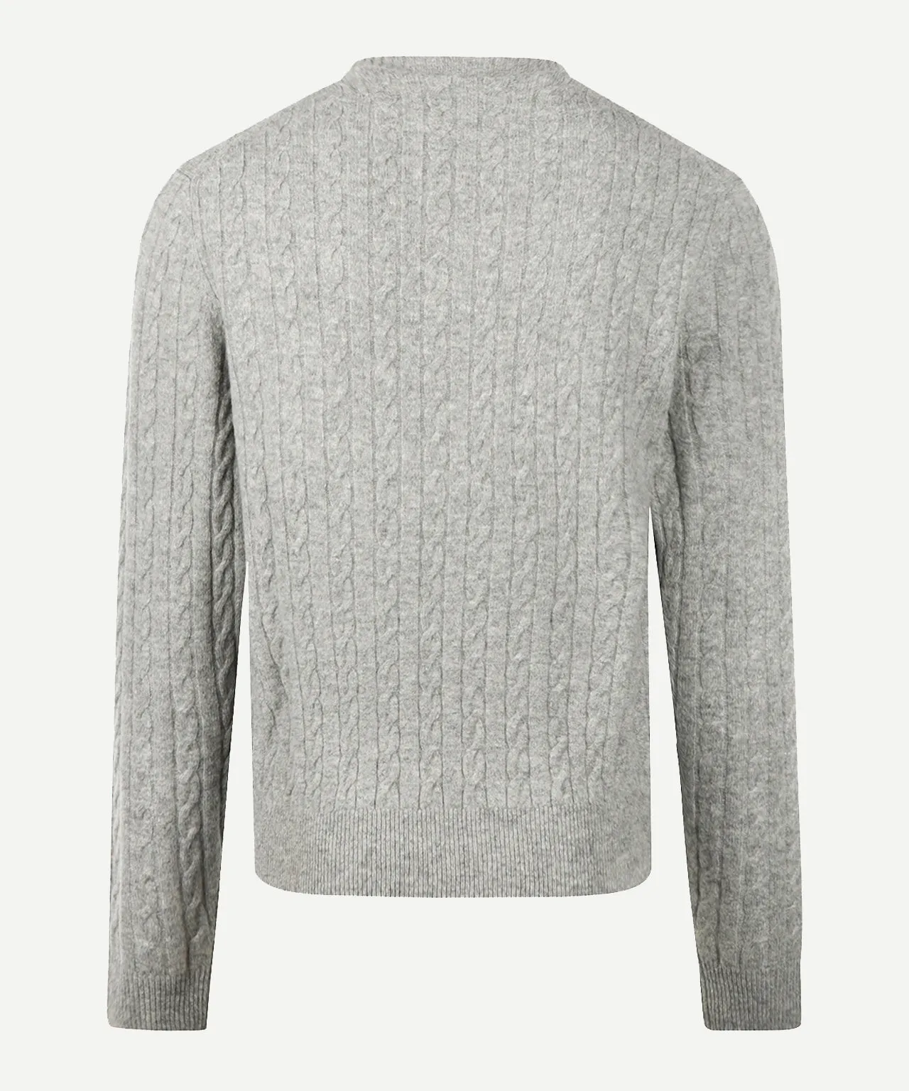 Sweater Lambswool Round Neck Cable Pattern | Medium Gray Melange sold by McGregor product image thumbnail 4